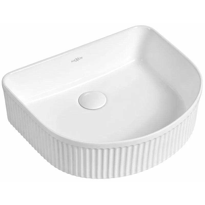 Mexen Grovo countertop washbasin fluted 41 x 36 cm, white - 22304200