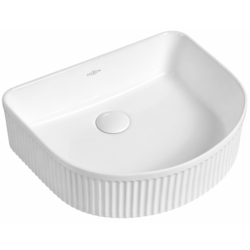 Mexen Grovo countertop fluted washbasin 40 x 35 cm, white - 22304000