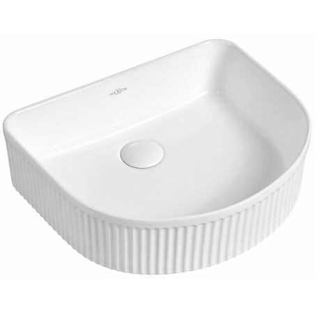 Mexen Grovo countertop fluted washbasin 40 x 35 cm, white - 22304000