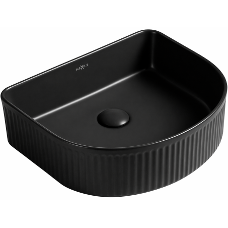 Mexen Grovo countertop washbasin ribbed 40 x 35 cm, black matte - 22304085