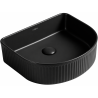 Mexen Grovo countertop washbasin ribbed 40 x 35 cm, black matte - 22304085