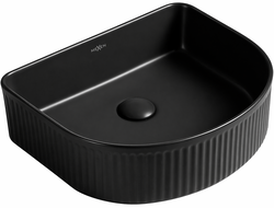 Mexen Grovo countertop washbasin ribbed 40 x 35 cm, black matte - 22304085