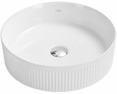 Mexen Grovo countertop sink fluted 35 x 35 cm, white - 22303500