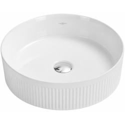 Mexen Grovo countertop ribbed washbasin 39 x 39 cm, white - 22303900