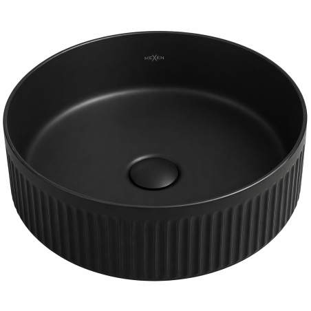 Mexen Grovo counter-top washbasin grooved 39 x 39 cm, black matt - 22303985