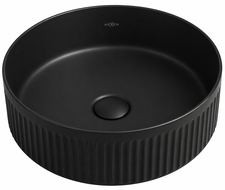 Mexen Grovo counter-top washbasin grooved 39 x 39 cm, black matt - 22303985
