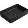 Mexen Grovo countertop reeded basin 50 x 34 cm, black matte - 22305085