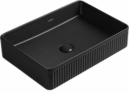 Mexen Grovo countertop reeded basin 50 x 34 cm, black matte - 22305085
