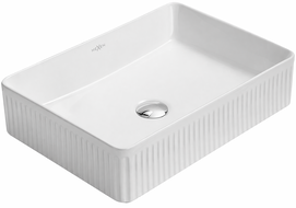 Mexen Grovo countertop washbasin fluted 51 x 37 cm, white - 22305100