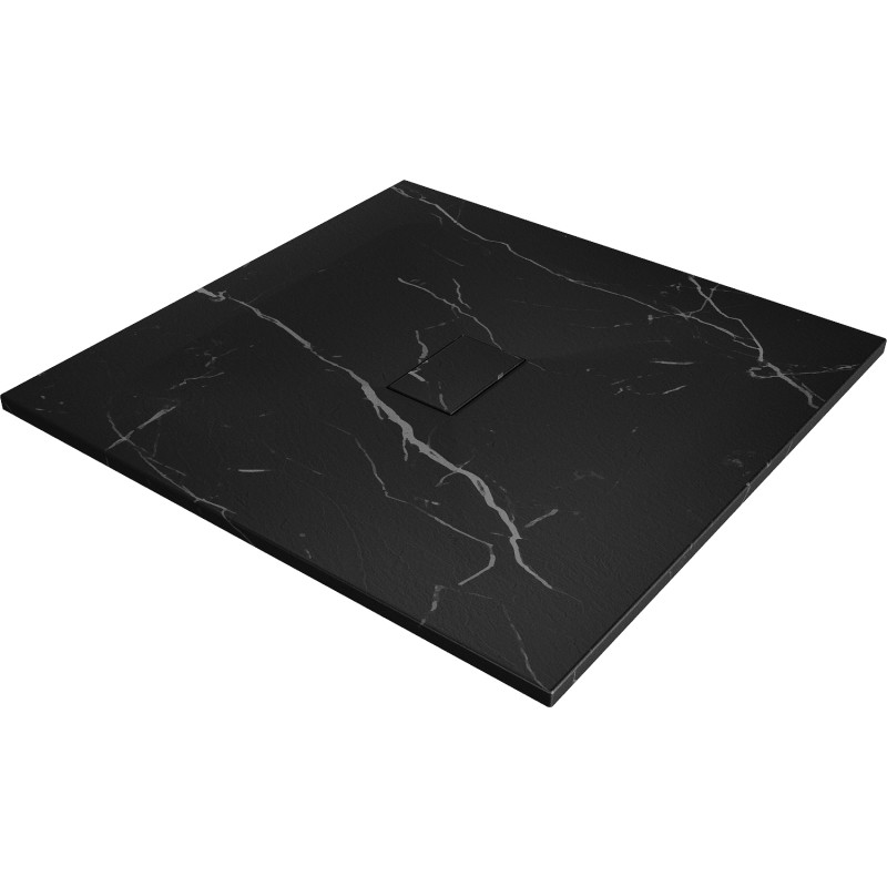 Mexen Hugo square shower tray SMC 100 x 100 cm, black stone - 42751010