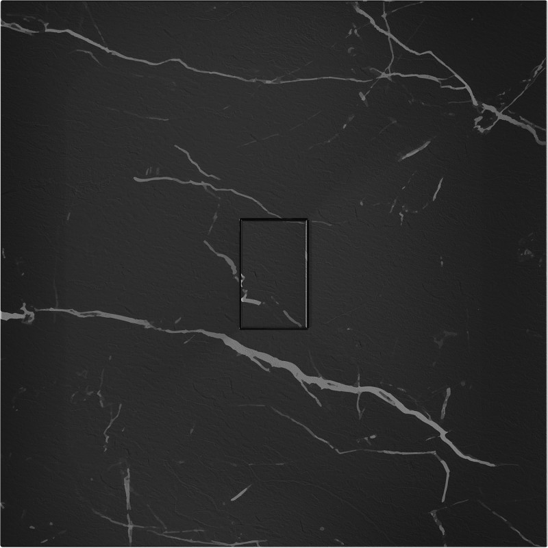 Mexen Hugo square shower tray SMC 100 x 100 cm, black stone - 42751010