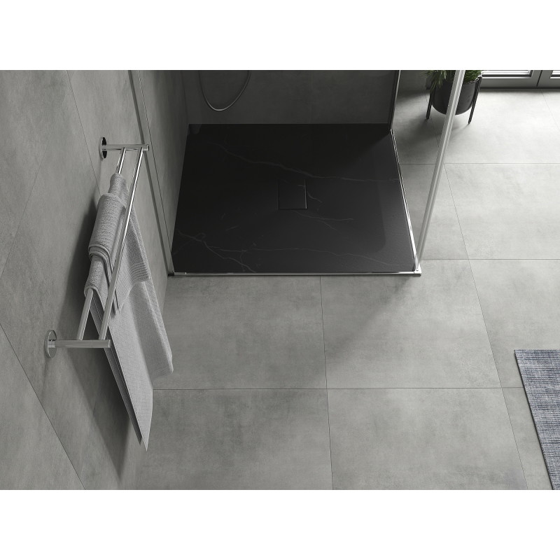Mexen Hugo square shower tray SMC 100 x 100 cm, black stone - 42751010