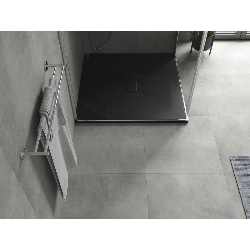 Mexen Hugo square shower tray SMC 100 x 100 cm, black stone - 42751010