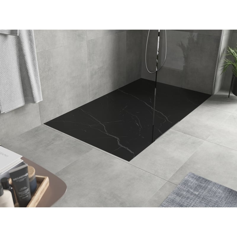 Mexen Hugo rectangular shower tray SMC 140 x 70 cm, black stone - 42757014