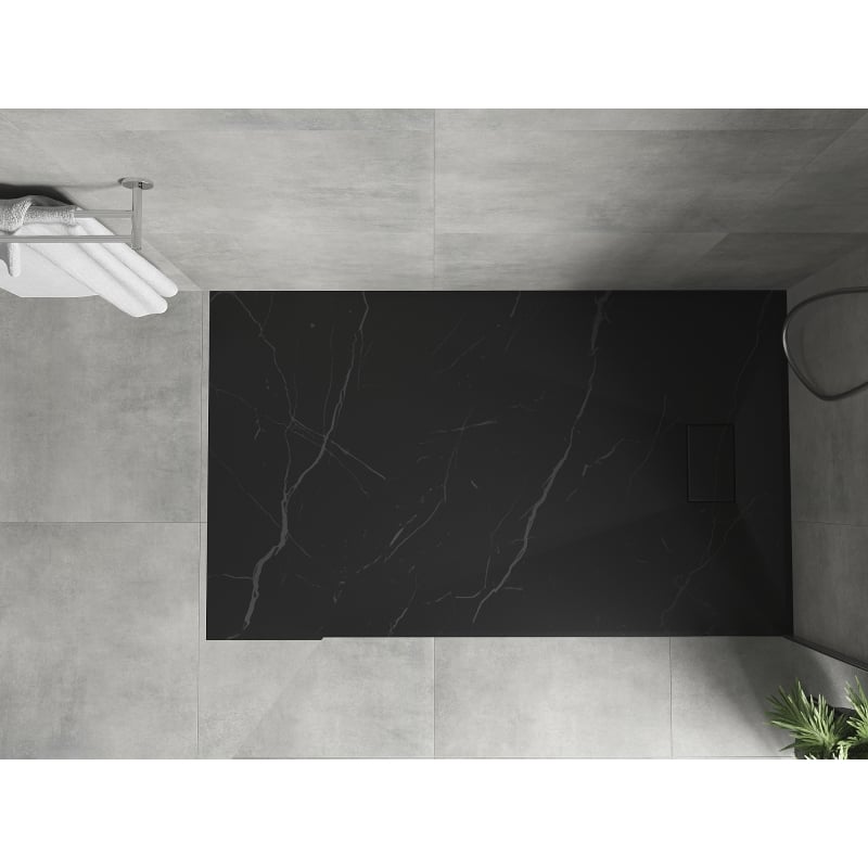 Mexen Hugo rectangular shower tray SMC 140 x 70 cm, black stone - 42757014