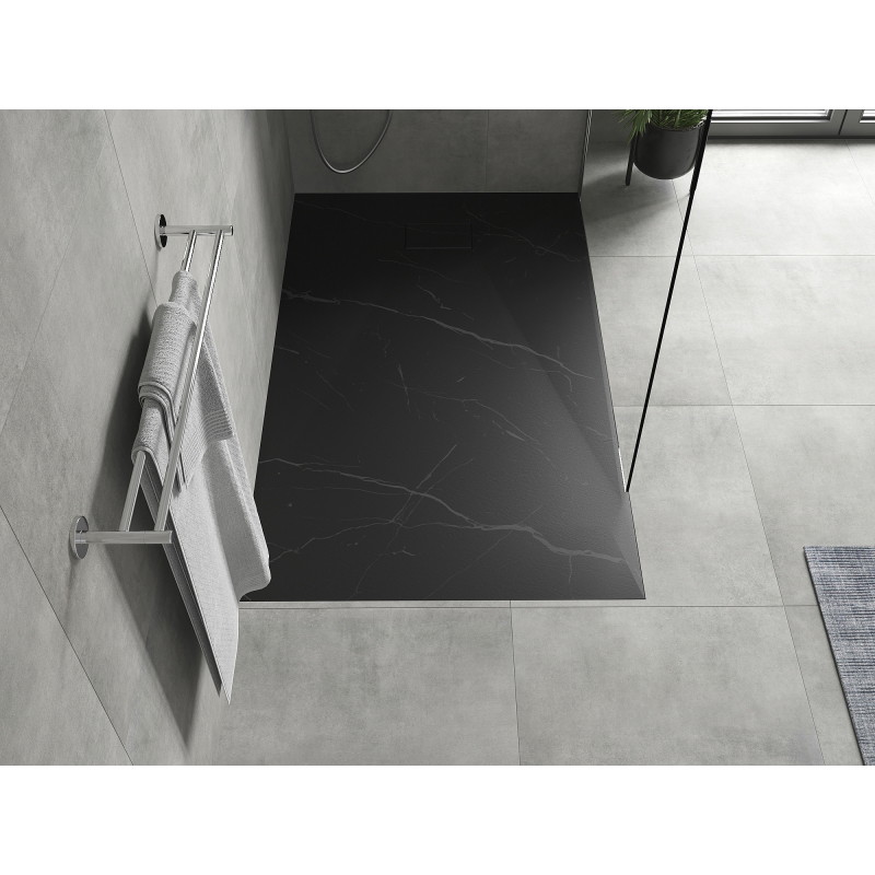 Mexen Hugo rectangular SMC shower tray 160 x 80 cm, black stone - 42758016