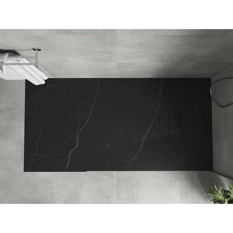 Mexen Hugo rectangular shower tray SMC 170 x 80 cm, black stone - 42758017