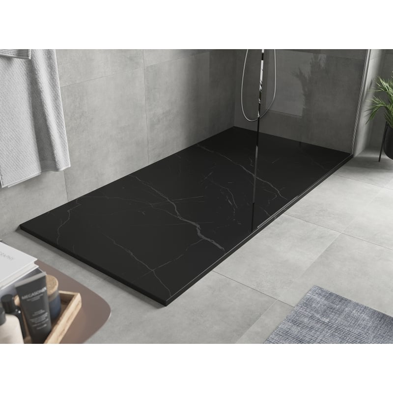Mexen Hugo rectangular SMC shower tray 180 x 80 cm, black stone - 42758018