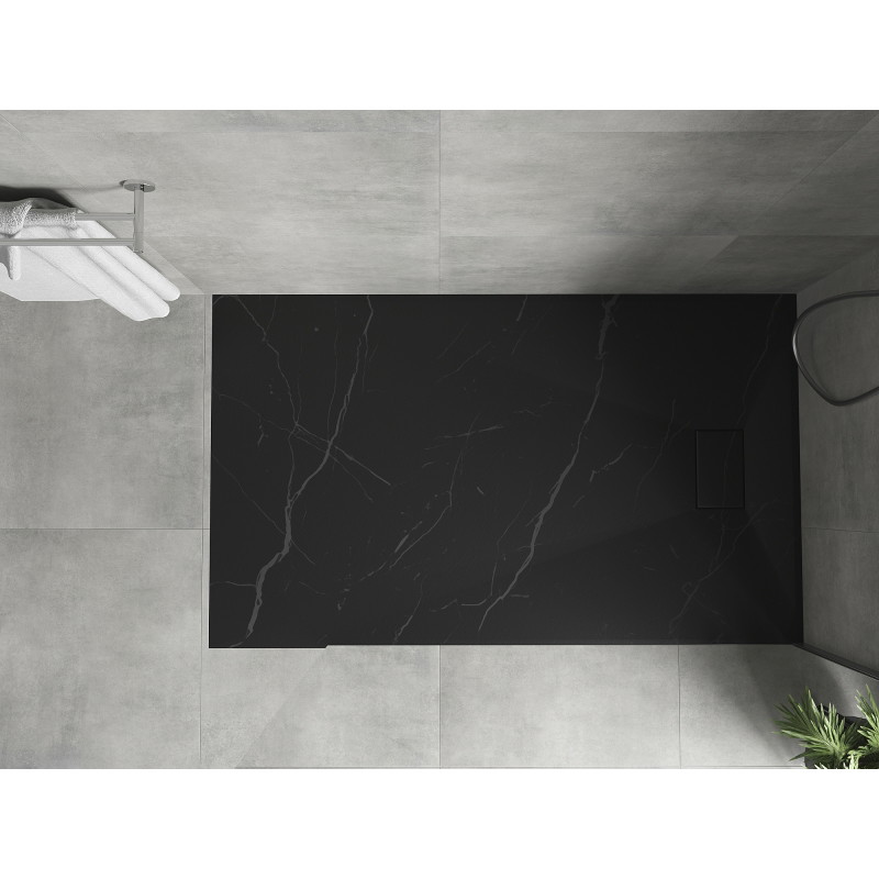 Mexen Hugo rectangular SMC shower tray 150 x 90 cm, black stone - 42759015