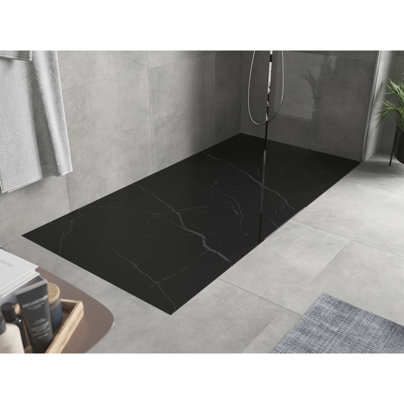 Mexen Hugo rectangular SMC shower tray 180 x 90 cm, black stone - 42759018