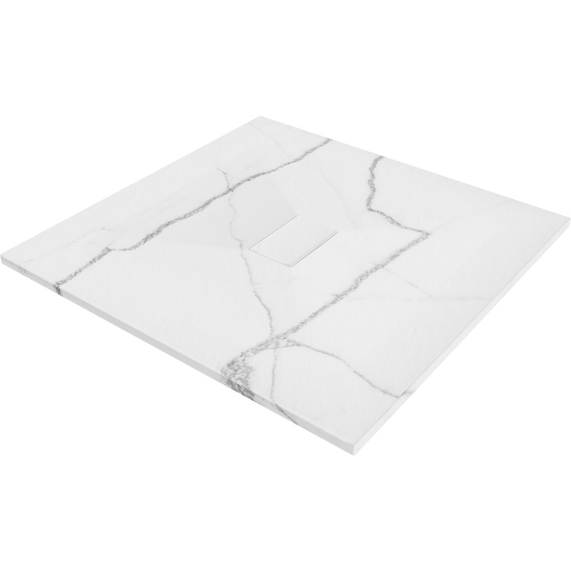 Mexen Hugo square shower tray SMC 100 x 100 cm, white stone - 42151010