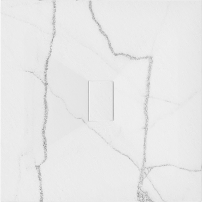 Mexen Hugo square shower tray SMC 100 x 100 cm, white stone - 42151010