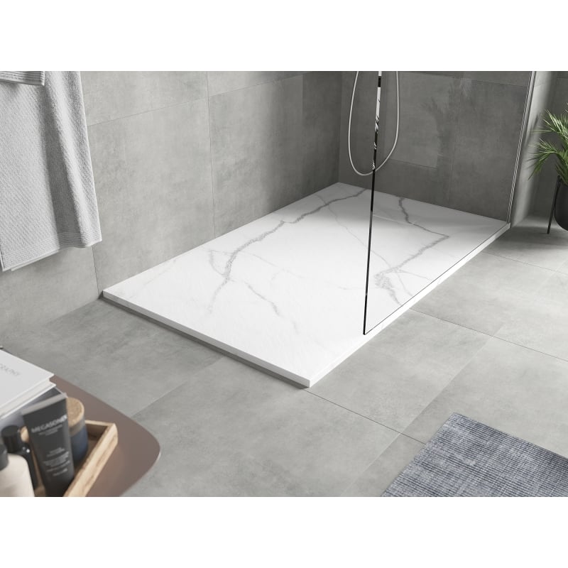 Mexen Hugo rectangular shower tray SMC 140 x 70 cm, white stone - 42157014