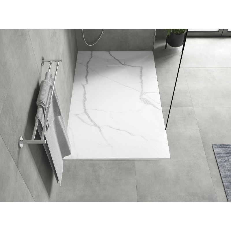 Mexen Hugo rectangular SMC shower tray 150 x 80 cm, white stone - 42158015