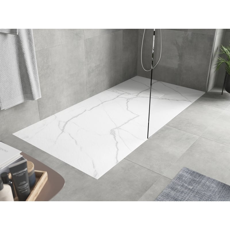 Mexen Hugo rectangular shower tray SMC 180 x 90 cm, white stone - 42159018