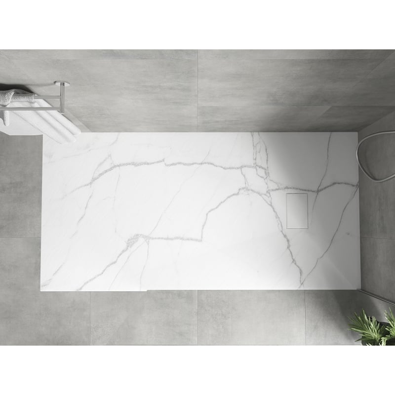 Mexen Hugo rectangular SMC shower tray 170 x 90 cm, white stone - 42159017