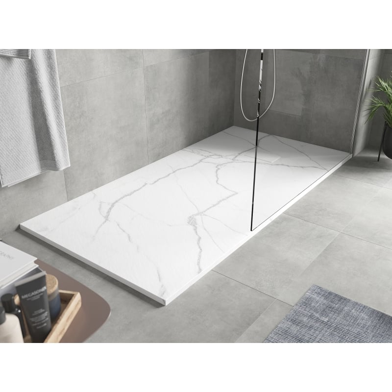 Mexen Hugo rectangular shower tray SMC 180 x 90 cm, white stone - 42159018