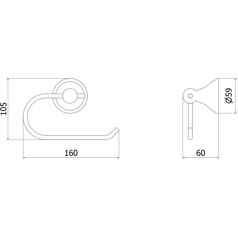 Mexen Lusso toilet paper holder, antique bronze - 70A16823-30