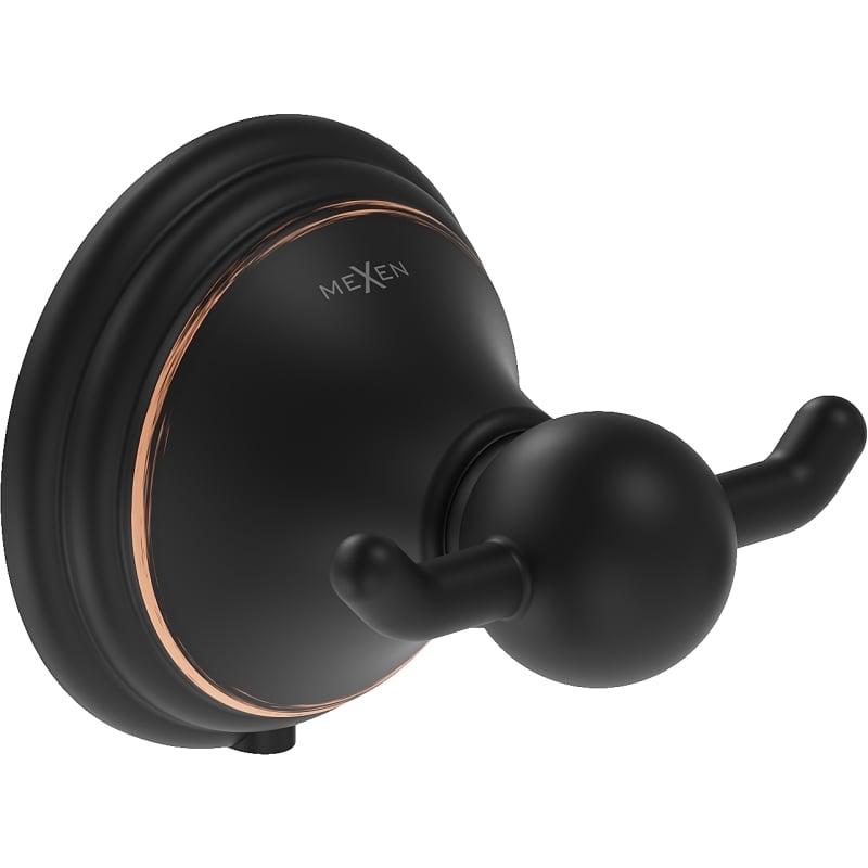 Mexen Lusso double towel hook, antique black - 70A16812-79