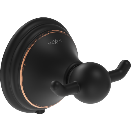 Mexen Lusso double towel hook, antique black - 70A16812-79