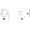 Mexen Lusso double towel hook, antique black - 70A16812-79