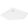 Mexen Flat pentagonal slim shower tray 100 x 100 cm, white, chrome siphon - 41P101010