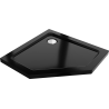 Mexen Flat slim pentagonal shower tray 80 x 80 cm, black, chrome siphon - 41P708080