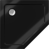 Mexen Flat slim pentagonal shower tray 80 x 80 cm, black, chrome siphon - 41P708080