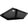 Mexen Flat pentagonal slim shower tray 100 x 100 cm, black, chrome siphon - 41P701010
