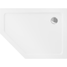 Mexen Flat pentagonal slim right shower tray 90 x 80 cm, white, chrome siphon - 41P108090R
