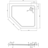 Mexen Flat pentagonal slim right shower tray 90 x 80 cm, white, chrome siphon - 41P108090R