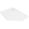 Mexen Flat pentagonal slim left shower tray 100 x 90 cm, white, chrome siphon - 41P109010L