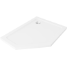 Mexen Flat slim pentagonal shower tray right 100 x 90 cm, white, chrome drain - 41P109010R
