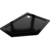 Mexen Flat pentagonal slim shower tray right 90 x 80 cm, black, chrome siphon - 41P708090R