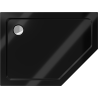Mexen Flat pentagonal slim left shower tray 100 x 80 cm, black, chrome siphon - 41P708010L