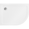 Mexen Flat semi-circular slim shower tray left 120 x 80 cm, white, chrome siphon - 41108012L
