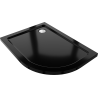 Mexen Flat slim semicircular shower tray left 90 x 80 cm, black, chromed siphon - 41708090L