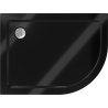 Mexen Flat slim semicircular shower tray left 90 x 80 cm, black, chromed siphon - 41708090L