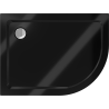 Mexen Flat slim semicircular shower tray left 120 x 80 cm, black, chrome siphon - 41708012L