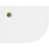 Mexen Flat slim semicircular shower tray left 120 x 90 cm, white, gold siphon - 41109012L-G